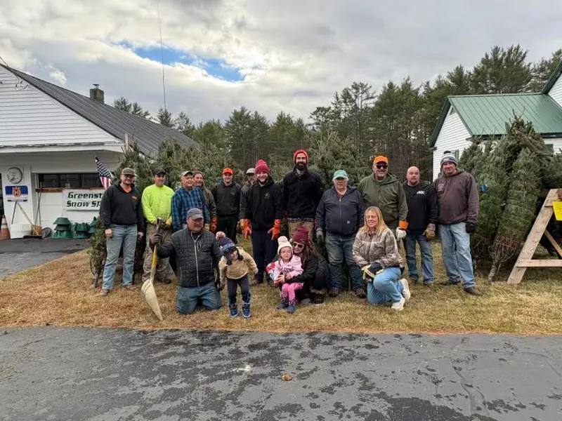 Greenstock SnowSports club members gathered for the annual Christmas tree sale fundraiser